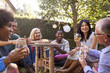 © Monkey Business - Group Of Mature Friends Enjoying Drinks In Backyard Together