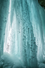 Wall Mural - Frozen waterfall. Icefall Siklava skala, Slovakia