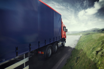 Wall Mural - Truck on the road 3D Rendering