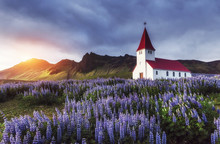 Lutheran Church In Vik. Iceland.