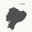 © Yusiki - Outline map of Ecuador. vector illustration.