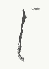 Wall Mural - Outline map of Chile. vector illustration.