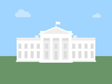 White House Flat Illustration. Modern Vector Icon.