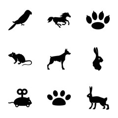 Wall Mural - Set of 9 pet filled icons