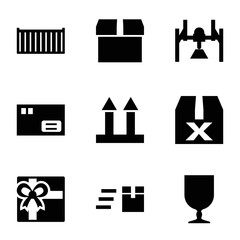 Poster - Set of 9 parcel filled icons