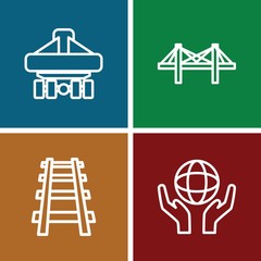 Poster - Set of 4 Logistic outline icons