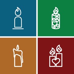 Poster - Set of 4 candles outline icons