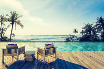 Swimming Pool with  the sea