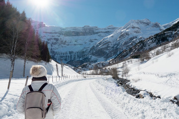 landscape of mountain in winter, Circus of Gavarnie