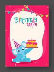 Sticker - Birthday Invitation or Greeting Card.