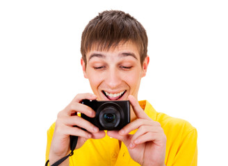 Wall Mural - Young Man with a Camera