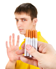 Poster - Young Man deny a Cigarettes