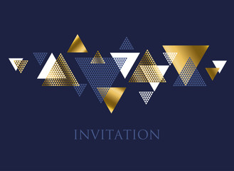 Wall Mural - geometry motif in art deco luxury vector illustration. abstract triangle complex mosaic design eleme