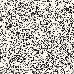Wall Mural - Retro Grungy Noise Texture. Vector Seamless Black and White Pattern
