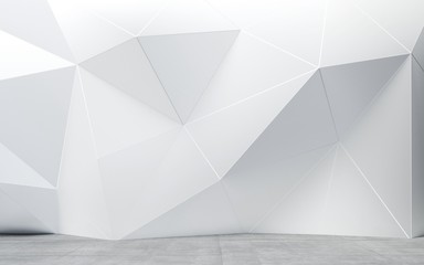 abstract interior wall with polygonal pattern