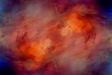 Wall Mural - abstract watercolor background sunset sky orange purple