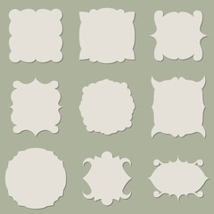 Wall Mural - Blank vintage label shapes vector set.