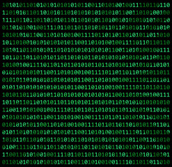 Sticker - binary code zero one matrix green background beautiful banner wallpaper