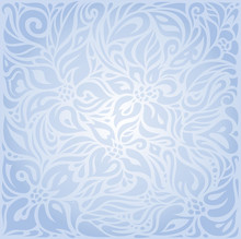Blue Floral Vector Invitation Decorative Background Design