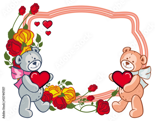 teddy bear holding picture frame