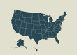 Outline map of USA.  vector illustration.