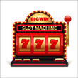 slot machine isolated on white 3d casino object 777 big win
