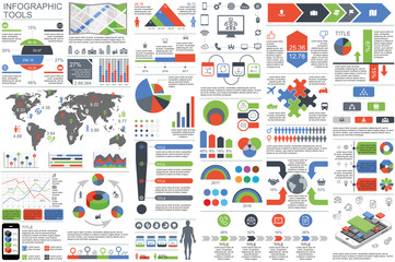 Wall Mural - Infographic elements data visualization vector