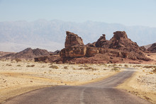 A Road And Mountains;Timna Park Arabah Israel