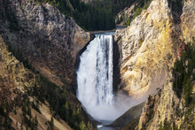 Waterfall From The Yellowstone River, Yellowstone National Park; Wyoming, United States Of America