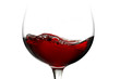 red wine in a glass isolated on white background