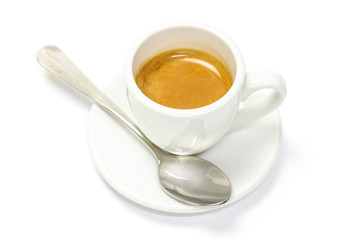 The espresso coffee white background
