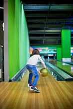 Young Boy, Playing Bowling Indoors