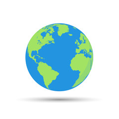 Wall Mural - Illustration of the earth isolated on a white background.