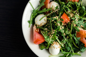 Sticker - Fresh, summer salad with arugula leaves