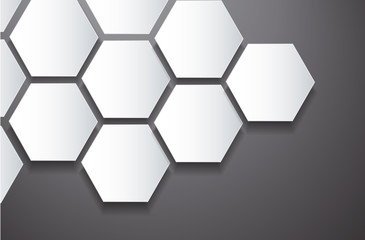 Wall Mural - abstract black bee hive hexagon and space background