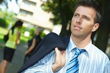 Poster - Portrait of businessman on the street outdoor