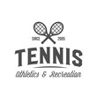 Tennis sports logo, label, emblem, design elements