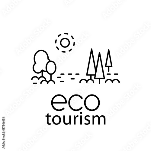 Fotografia Eco tourism modern line style logo for travel industry.