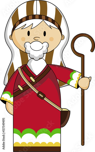 Cute Cartoon Biblical Nativity Shepherd Buy This Stock Vector And Explore Similar Vectors At Adobe Stock Adobe Stock