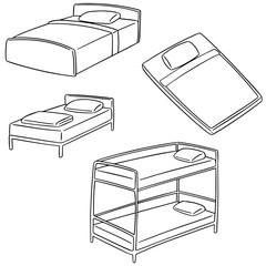 Poster - vector set of bed