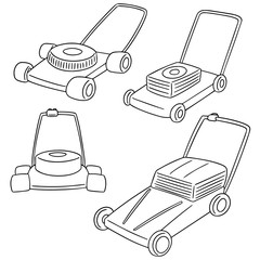 Sticker - vector  set of mower