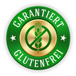 Garantiert Glutenfrei Siegel mit grünem Rand