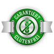 Garantiert Glutenfrei Siegel mit silbernem Rand