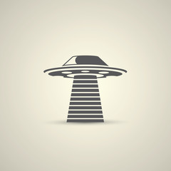 Wall Mural - Ufo flying saucer vector icon