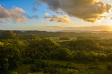 Fototapeta Na ścianę - Landscape in Philippines, the sunset over the fields on Island Bohol