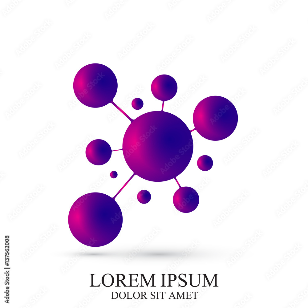 3D Logotype icon dna and molecule. Vector template Logo for medicine ...