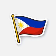 Wall Mural - Sticker flag of the Philippines