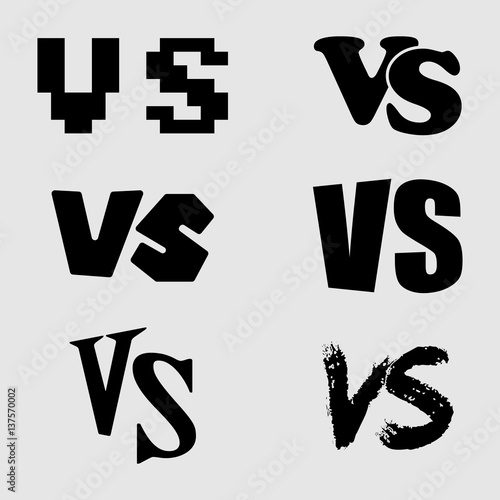 Versus Letters Icon Set Collection Vs Logo Vector Illustration