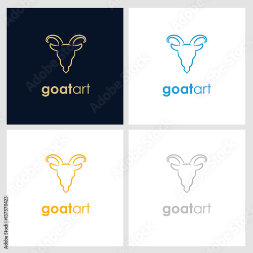 Goat Head Line Company Logo Farm Logo With Minimalist Concept