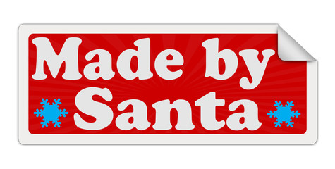 Sticker - MADE BY SANTA red label on white